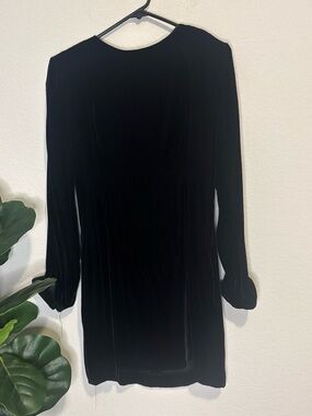 Vintage Elizabeth Wayman New York Black Velvet Long Sleeve Women's Dress